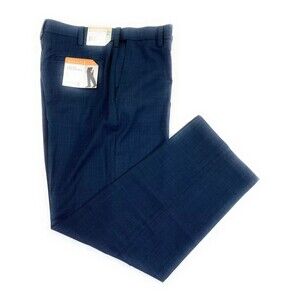 NWT Savane Men's Straight Fit Wrinkle Resistant Dark‎ Blue Dress Pants 32x30